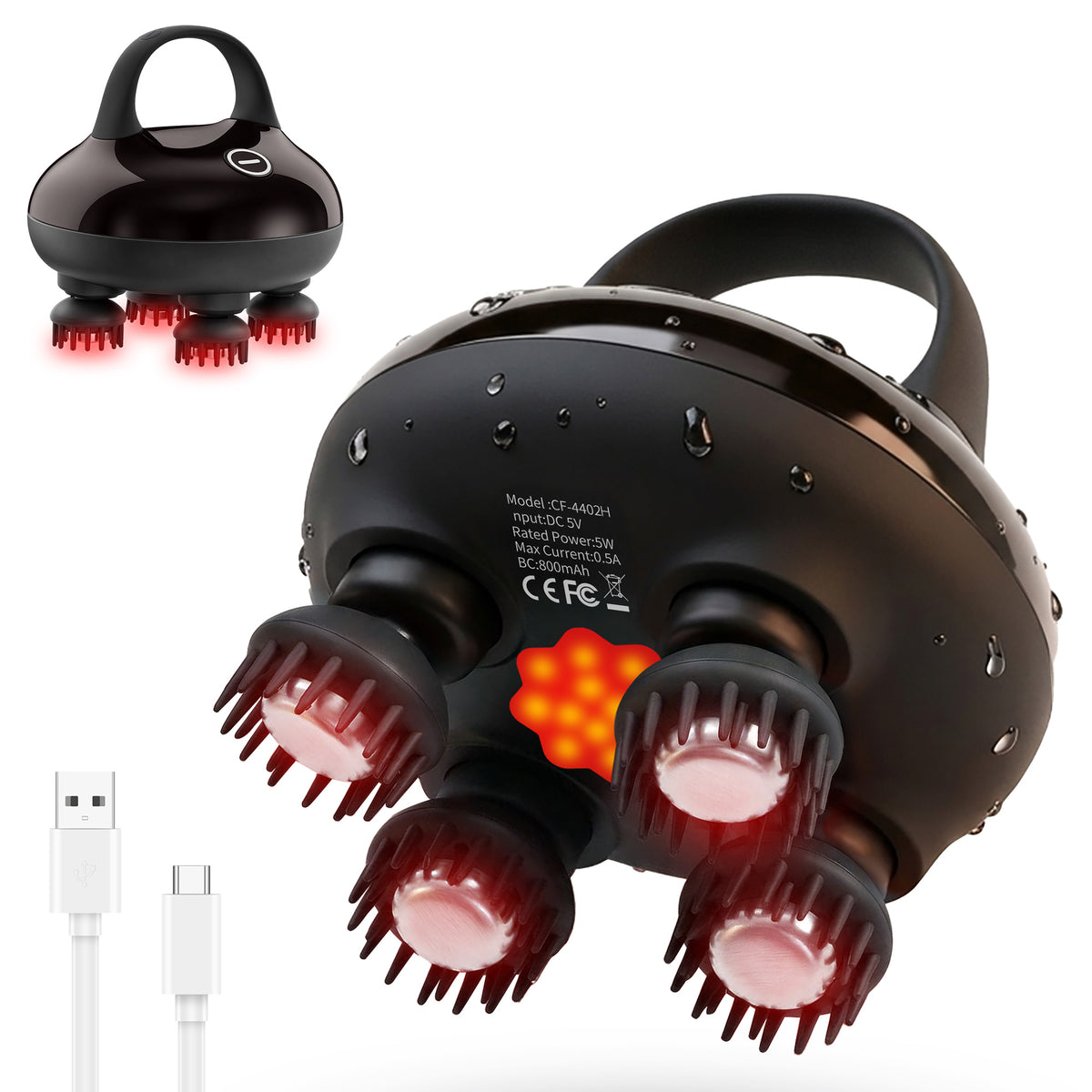 2026 Upgraded Heated Scalp Massager with Red Light - 4402H