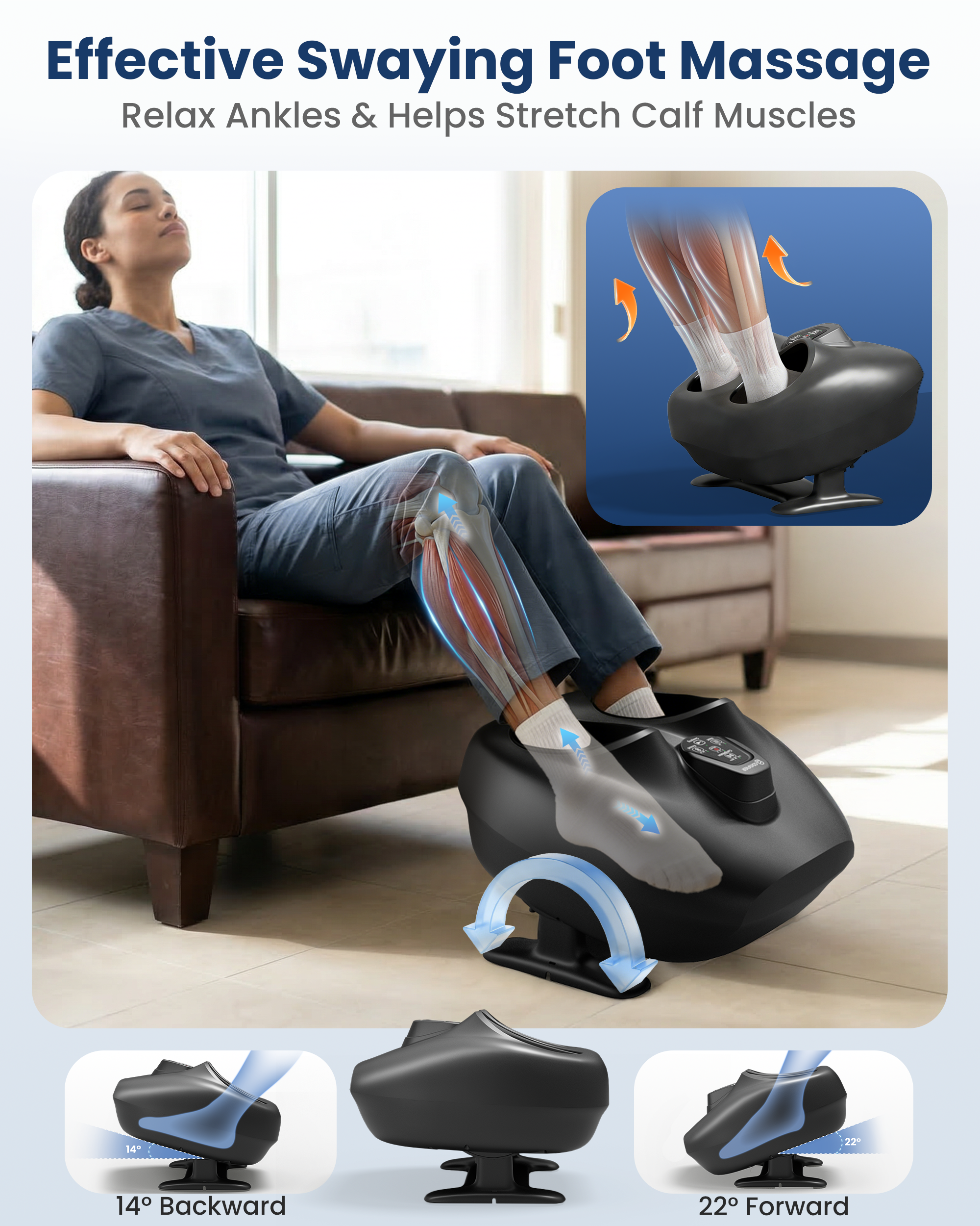 COMFIER 4-in-1 Swaying Foot Massager with Heat & Compression - 5542