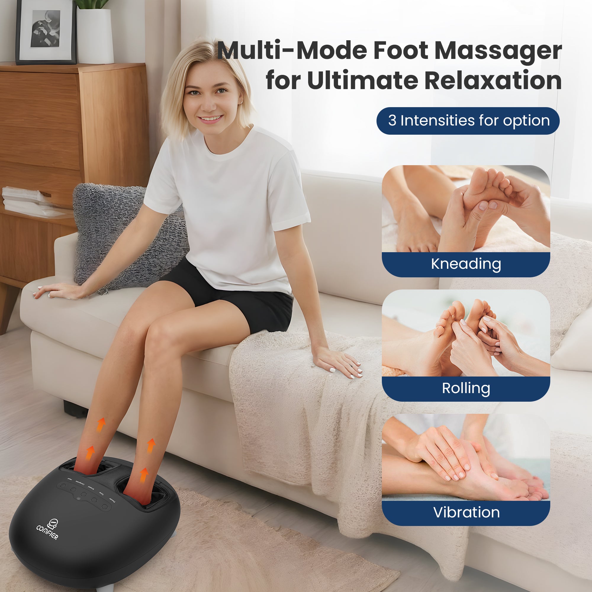 Kneading and Vibration Massage Electric Heated Foot Massager, Up to size 14 - 5332