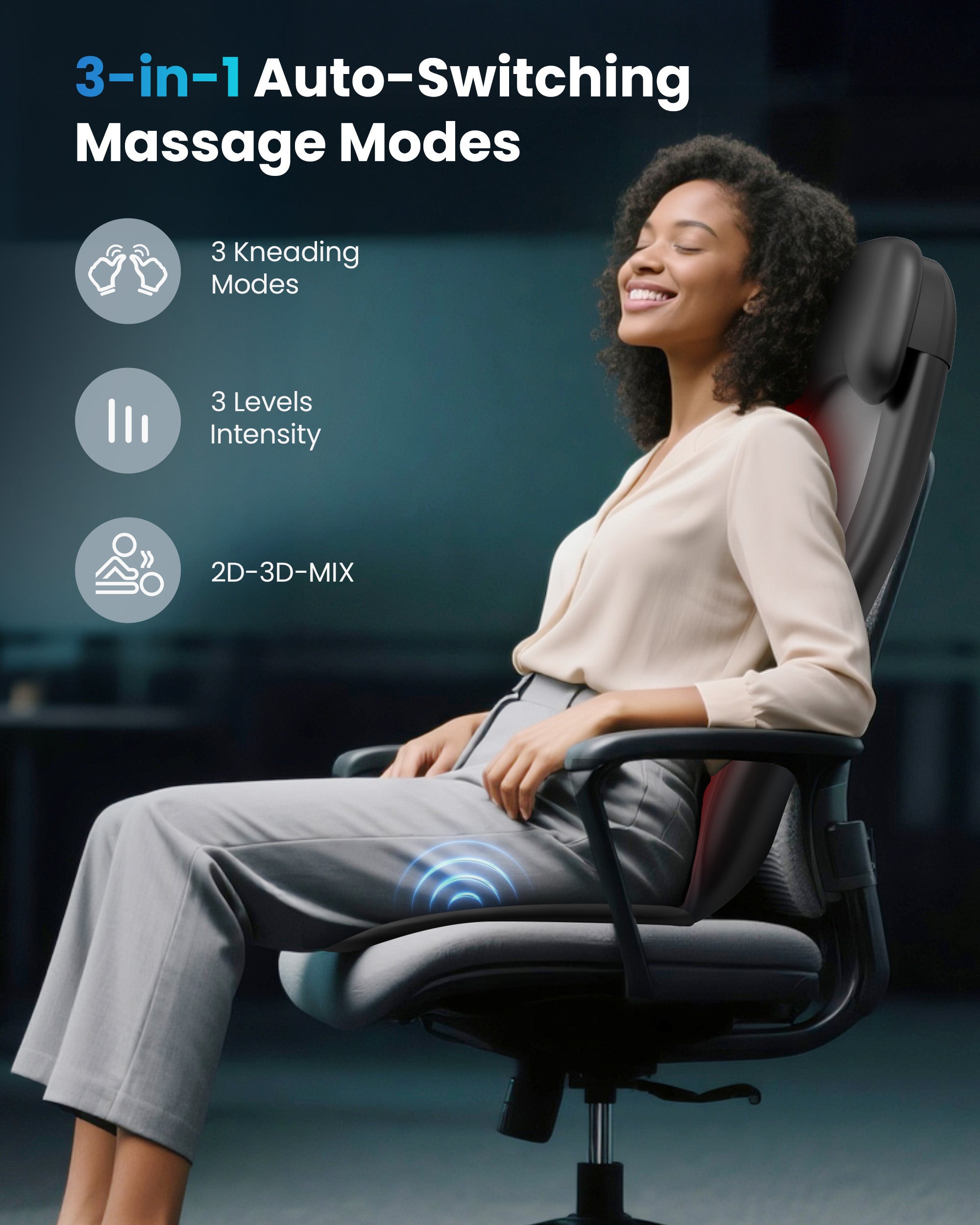 Deep Tissue Kneading Shiatsu Back Massager with App Control - 2311-APP CA