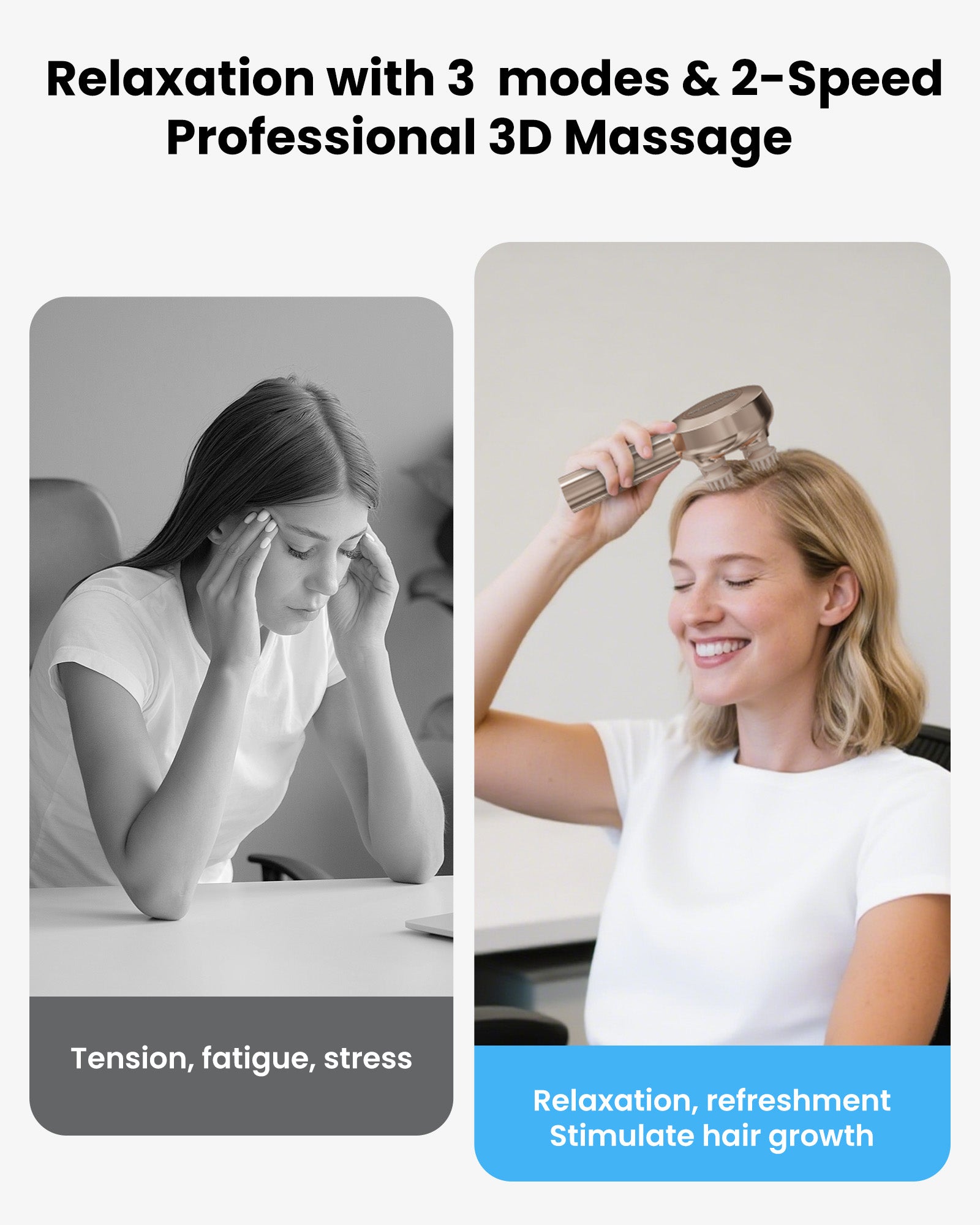 Cordless Handheld Scalp Massager with 8 Silicone Claws - 4507