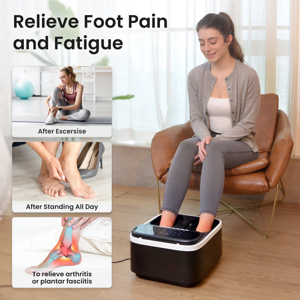 COMFIER Foot Massager with Heat, Shiatsu Foot Massager Machine for Neuropathy Plantar Fasciitis, Squeeze & Rolling Foot Massage, Remote Control & Piano-Key Button - 5326