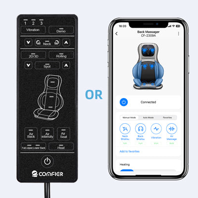 Neck & Back Massager with heat, Air Compress & Shiatsu with APP Control - 2309-APP