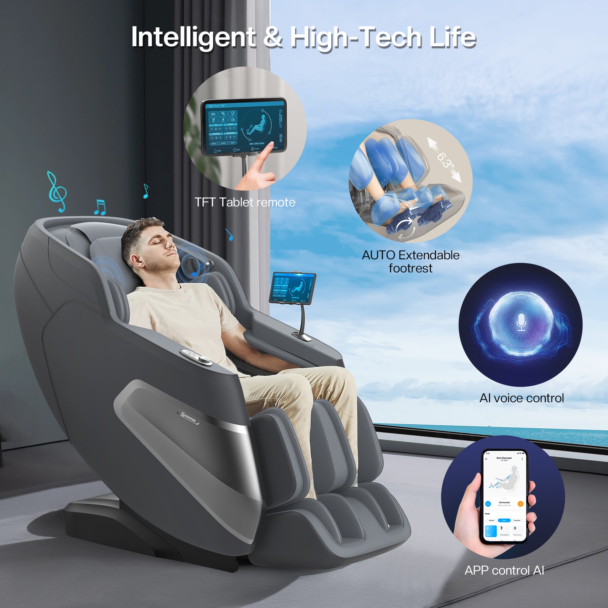 COMFIER 2023 Upgraded Massage Chair Full Body-CF--9318GRY