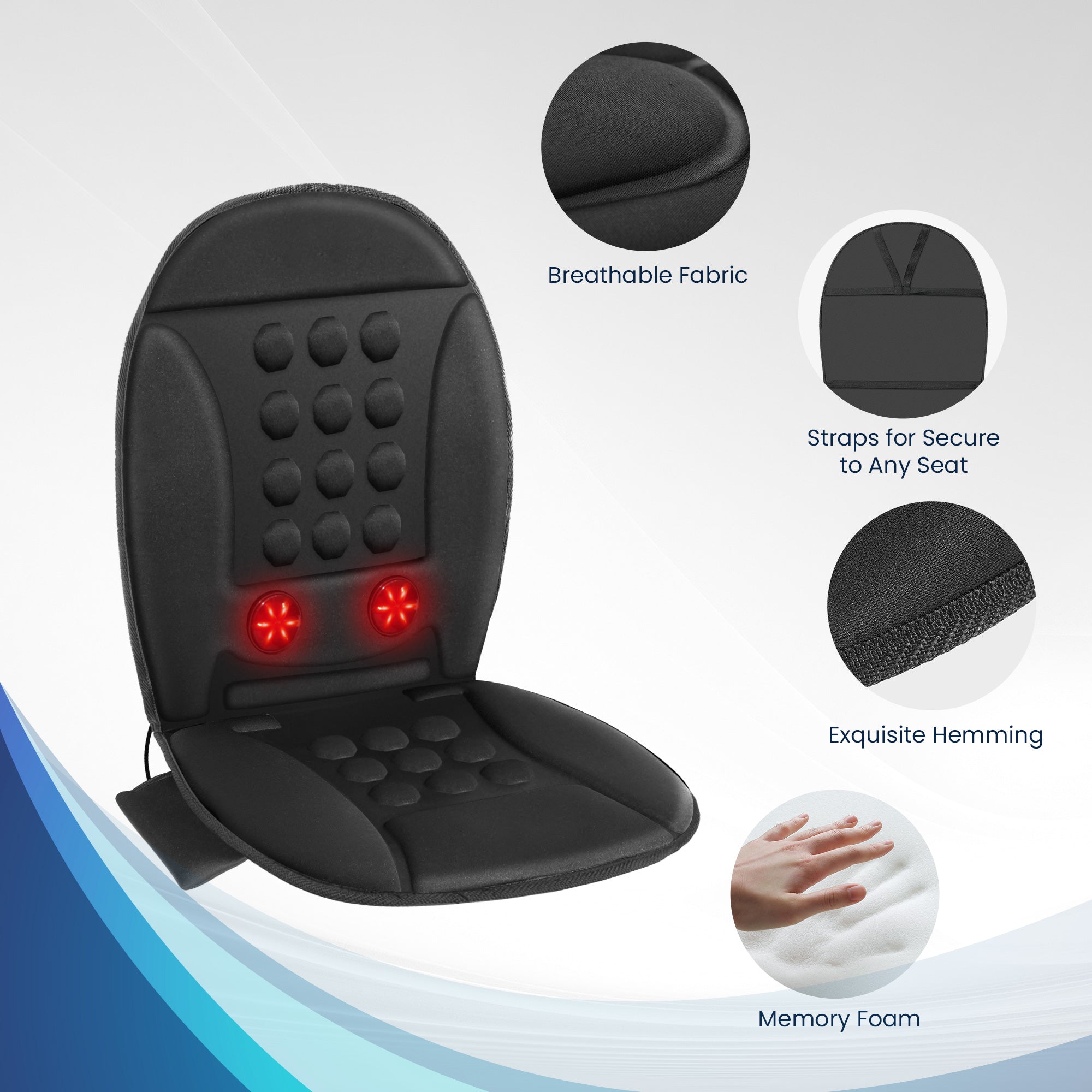 COMFIER Massage Seat Cushion with Heat, Vibration Back Massager for Chair, Seat Warmer Massager, Gifts for Women Men CF-2003