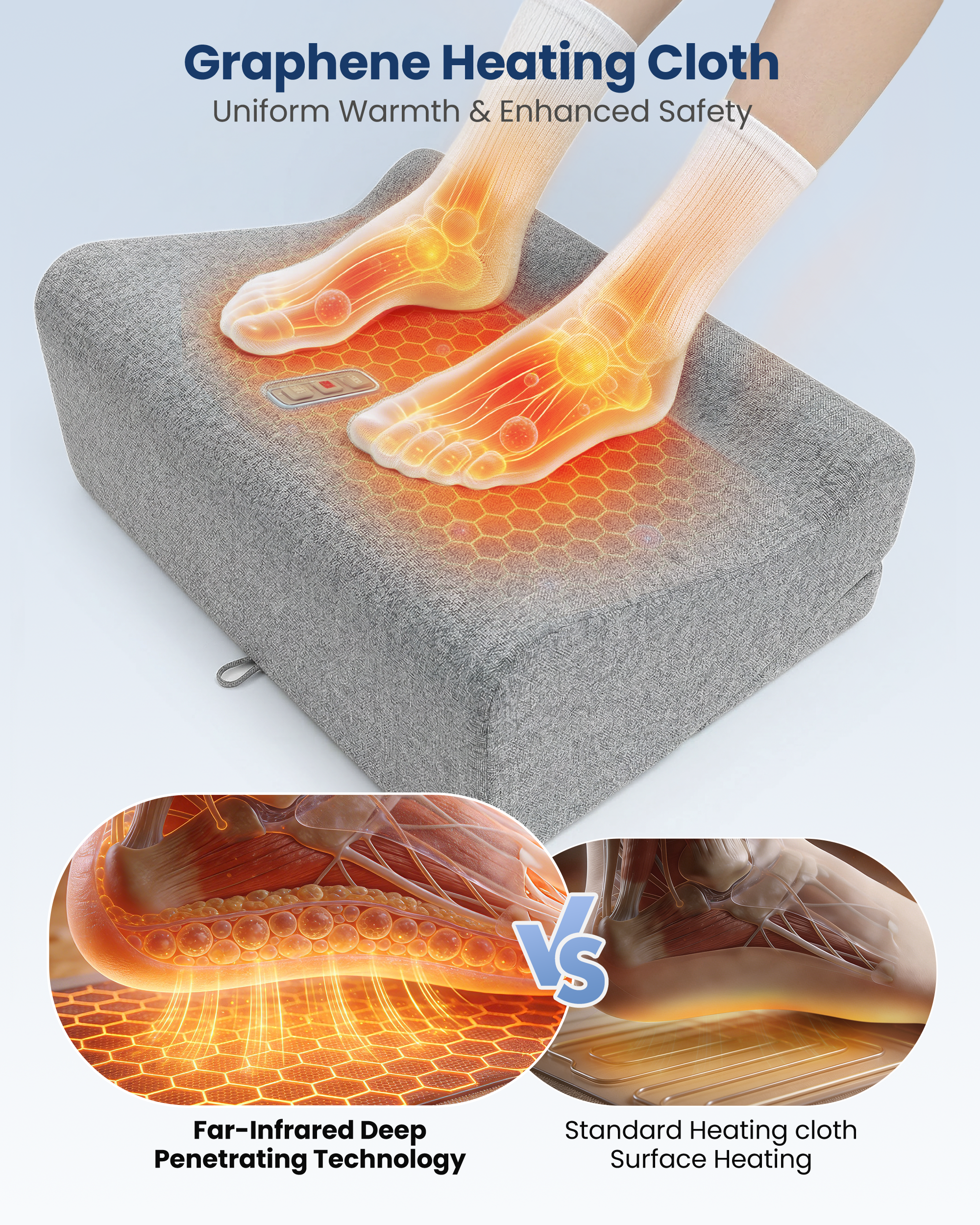 Ergonomic Heated Footrest with Vibration - 5502