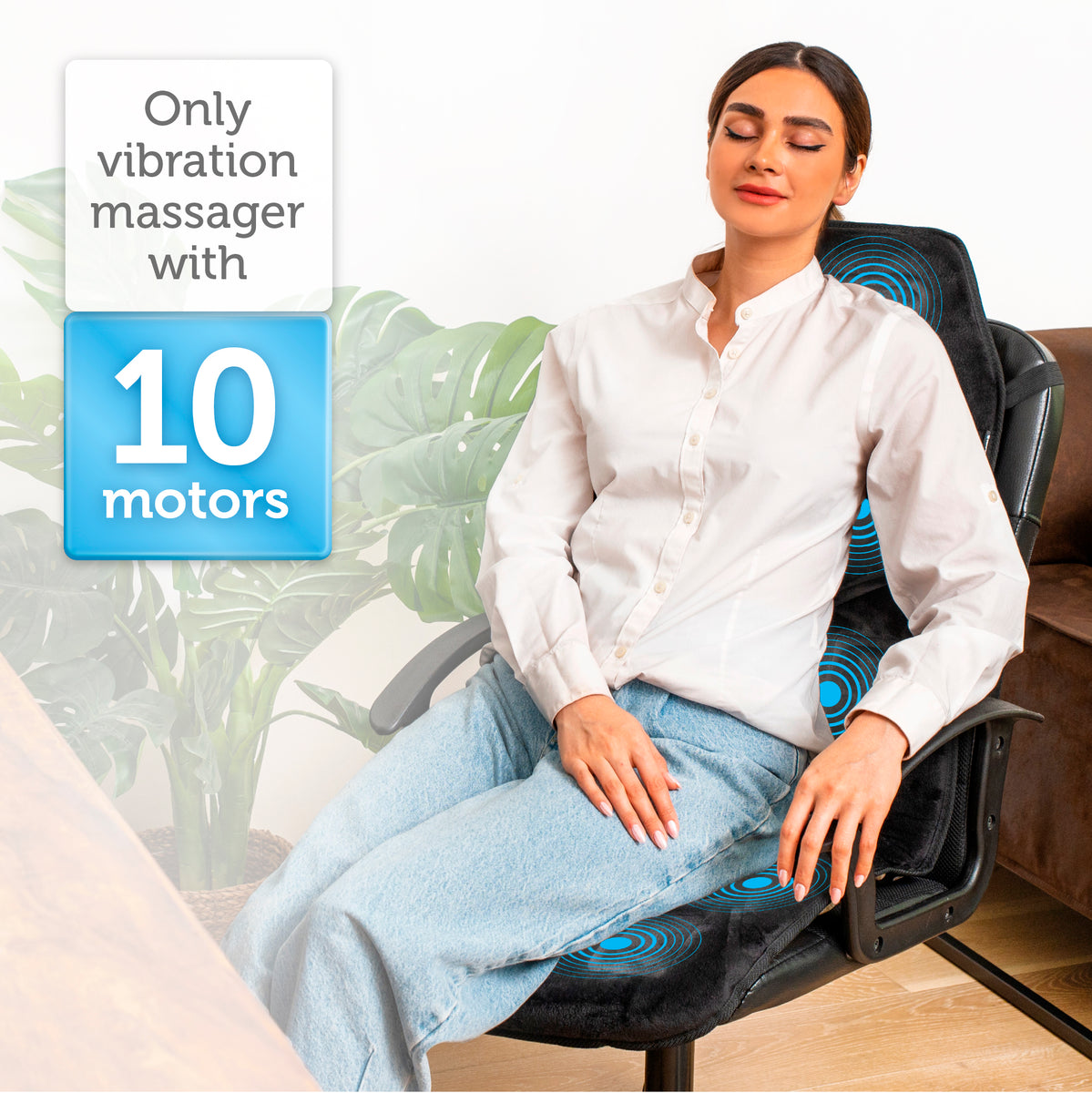 Comfier Vibration Massage Seat Cushion,Back Massager with Heat - 2206g, Size: One size, Gray