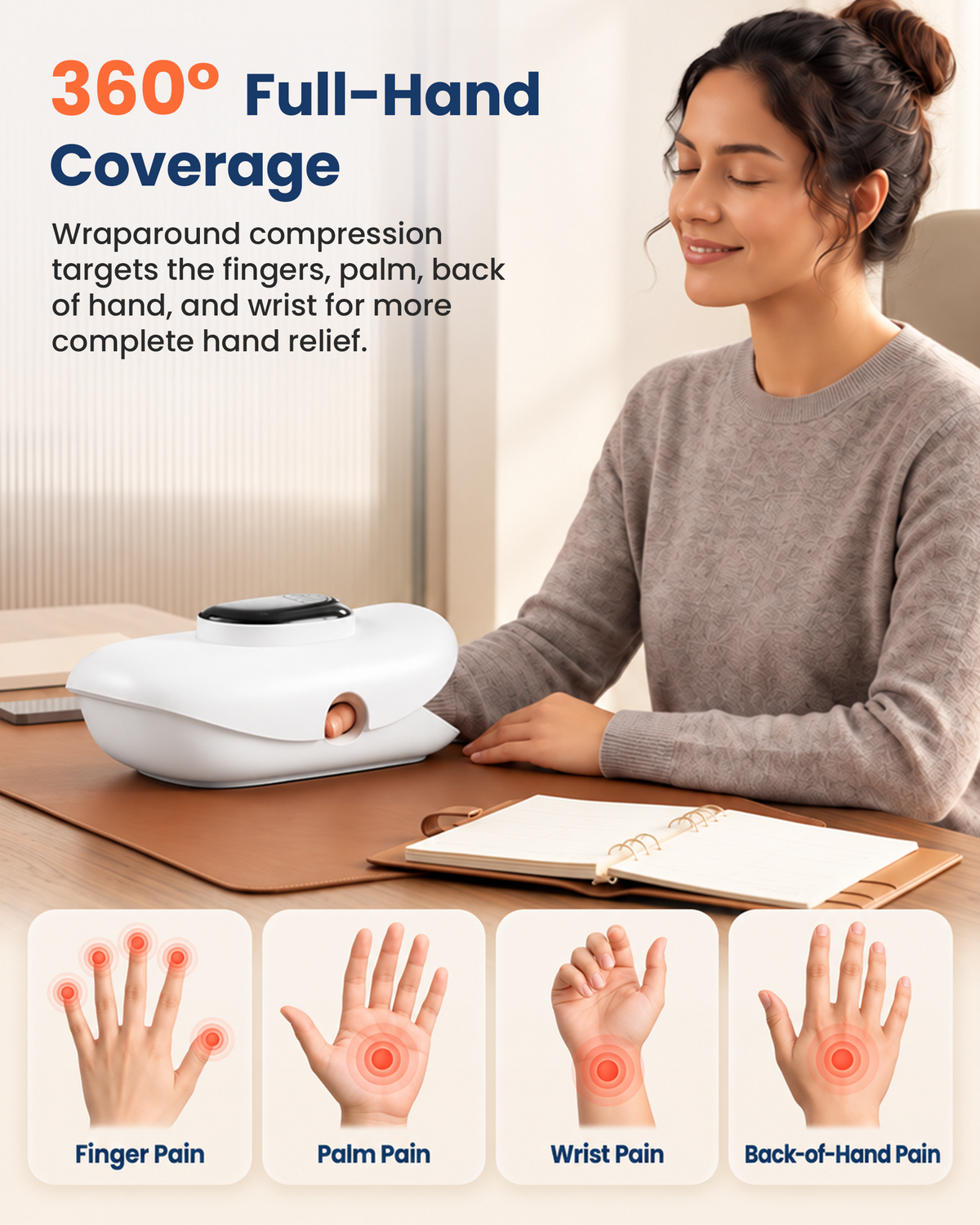 Hand Massager with Heat and Compression for Arthritis Carpal Tunnel - 4601
