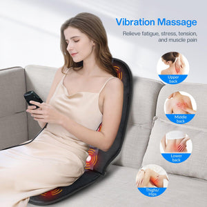 CiLi CILI Massage Chair Pad,Back Massage with Heat,Massage Pad with 10 Vibration Motors, Massage Chair for Home&Office Use CL-2613