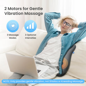 CiLi Lumbar Support & Massager CILI Heated Lumbar Support Pillow for Office Chair, Ergonomic Back Support Cushion with Vibration, Memory Foam Chair Back Massager CL-1307