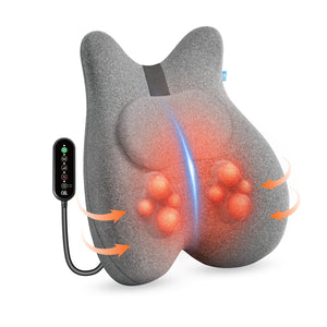CiLi Lumbar Support & Massager CL-1307 with Shiatsu CILI Heated Lumbar Support Pillow for Office Chair, Ergonomic Back Support Cushion with Vibration, Memory Foam Chair Back Massager CL-1307