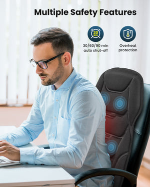 Comfier Back Massager Comfier Back Massager with Heat, Vibration Massage Seat Cushion with 8 Massage Nodes & 5 Modes, Adjustable Chair Massage Pad for Home Office, Heated Chair Pad CF-2402