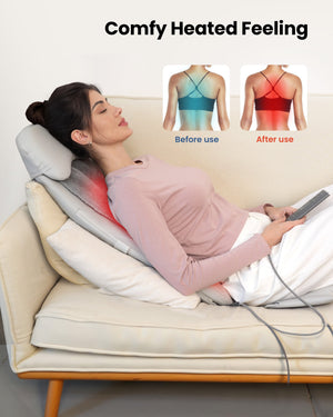 Comfier Back Massager Comfier Shiatsu Back Massager with Heat, Deep Tissue Kneading Chair Massager with Vibration, 2D/3D Shiatu Massage Seat Cushion, Full Back Massage Chair Pad CF-2311