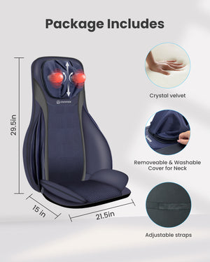 Comfier Back Massager COMFIER Shiatsu Neck Back Massager with Heat, Massage Chair Pad with Tapping,Kneading Chair Massager,Seat Massager for Neck, Back and Shoulders CF-2406