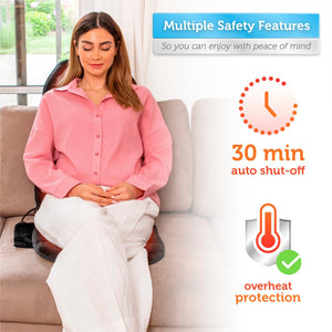 30-min auto shut-off & overheat protection on massage heat cushion