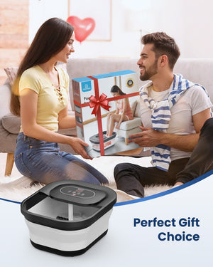 Comfier Bathroom Accessories Comfier Collapsible Foot Spa Bath Massager with Heat, Pedicure Foot Spa with Bubbles, Red Light, Pumice Stone and Shiatsu Massage Rollers, Heated Bath Spa for Relaxation and Stress Relief CF-5415