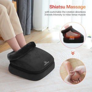 Comfier Foot Massager Comfier Foot Massager with Heat, Electric Foot Warmer for Women, Men, Shiatsu Feet Massager Machine for Plantar Fasciitis, 2-in-1 Foot & Back Massager, Foot Heater,Valentine's Day Gift CF-5202N