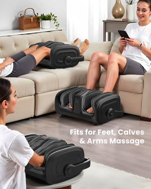Comfier Foot Massager Comfier Shiatsu Foot Massager Machine, Foot Calf Massager with Heat, Squeeze & Vibration Massage, Remote Control, UP to Men Size 14 CF-5416