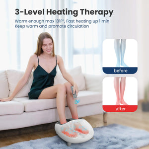 Comfier Foot Massager Comfier Shiatsu Foot Massager with Heat, Kneading and Vibration Massage Electric Heated Foot Massager, Up to size 14 CF- 5332