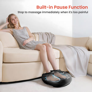 Built-in pause button on this foot massager for plantar fasciitis lets you stop instantly if pressure feels too intense