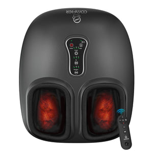 Touch panel on Comfier foot massager with heater lets you power on/off kneading, air compression & vibrating foot massager modes