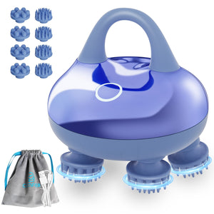 Comfier Head Massager Blue Comfier Cordless Scalp Massager Hair Growth with 3 kneading Modes, Waterproof Head Massager with 8 Claws for Deep Cleansing, Head Scratcher CF-4402