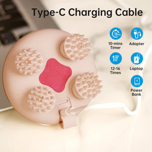 Comfier Head Massager Comfier Cordless Scalp Massager Hair Growth with 3 kneading Modes, Waterproof Head Massager with 8 Claws for Deep Cleansing, Head Scratcher CF-4402