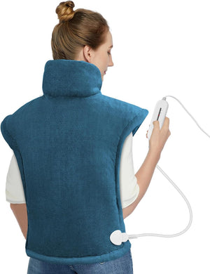 Comfier Heating Pad Blue Comfier Heating Pad for Back Pain Relief, FSA HSA Eligible, Fast Heating Pad for Neck and Shoulders, Electric Heated Wrap, 3 Heat Levels & 90-Mins Auto Shut Off CF-H1822D