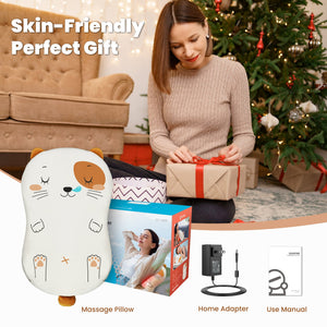 Comfier Heating Pad COMFIER Back Lumbar Support Pillow,3 Vibration Modes & 2 Heat Levels Massage Pillow, 30 Mins Timer Setting Memory Foam Lumbar Support Pillow for Office Chair CF-1403WM