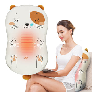 Comfier Heating Pad COMFIER Back Lumbar Support Pillow,3 Vibration Modes & 2 Heat Levels Massage Pillow, 30 Mins Timer Setting Memory Foam Lumbar Support Pillow for Office Chair CF-1403WM