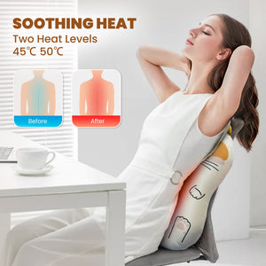 Comfier Heating Pad COMFIER Back Lumbar Support Pillow,3 Vibration Modes & 2 Heat Levels Massage Pillow, 30 Mins Timer Setting Memory Foam Lumbar Support Pillow for Office Chair CF-1403WM