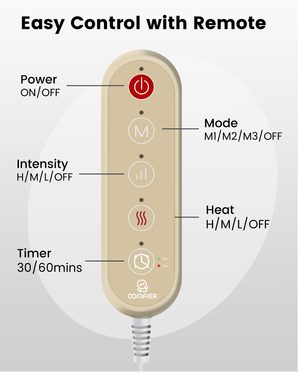 Comfier Heating Pad Comfier Heating Pad for Back Pain Relief, Heating Pad for Period Cramps with Auto Shut Off,Fast Heat Pad with 3 Vibration Modes, Hand-Warming Pocket & Extra-Large Size 61" CF-6413