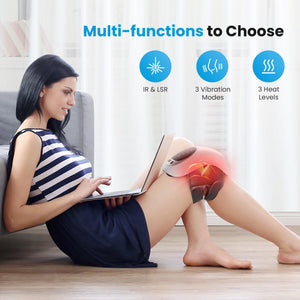 Comfier Knee Massager Comfer Cordless Knee Massager with Heat and Red Light Therapy, Vibration Rechargeable Knee Support for knee Pain with LED Screen CF-5320