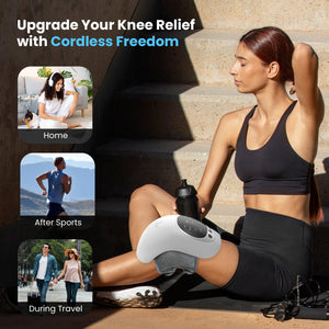 Comfier Knee Massager Comfer Cordless Knee Massager with Heat and Red Light Therapy, Vibration Rechargeable Knee Support for knee Pain with LED Screen CF-5320