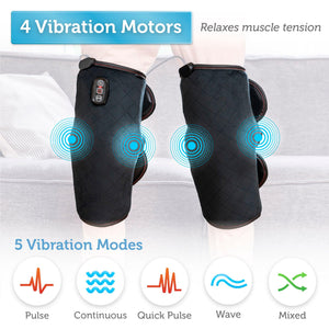 Comfier Knee Massager Comfier Heated Knee Massager with Heating Pad for Knee Pain Relief, Knee Warmers Wrap, FSA or HSA Eligible, Heated Knee Pad for Men Women Elders CF-5701