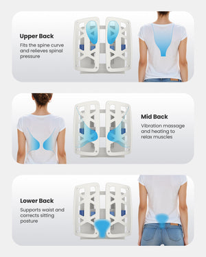 Comfier Lumbar Support & Massager Comfier Ergonomic Back Support for Office Chair, Lumbar Support with Up & Down Adjustment,Ergonomic Lumbar Support Pillow for Office Chair, Lumbar Pillow for Home & Office Desk Chairs CF-1313S