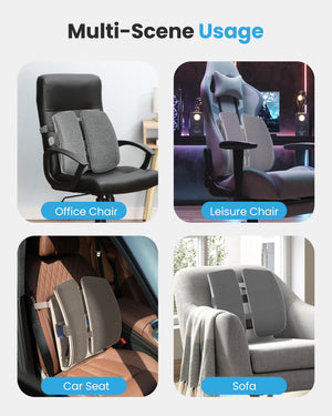 Comfier Lumbar Support & Massager Comfier Heated Lumbar Support Pillow with Vibration Massage, Back Support Cushion for Office Chair, Graphene Heating Chair Back Massager, Adjustable Height Up to 18.1 Inches CF-1313