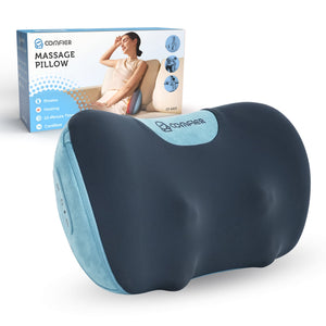 Comfier Lumbar Support & Massager Comfier Update Shiatsu Neck and Back Massager with Heat, Massage Pillow for Chair with 3D Kneading Deep Tissue,Muscle Pain Relief on Shoulders, Legs, Foot CF-6419