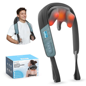 Comfier Neck Massager CF-6812 (Upgraded Version) / Blue Comfier Cordless Neck Massager with Heat, Deep Tissue Kneading Massage Pillow for Back Neck and Shoulder, Pain Relief CF-6812