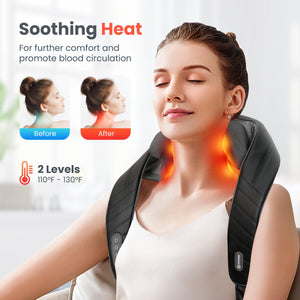 Comfier Neck Massager Comfier Cordless Neck Massager with Heat, Deep Tissue Kneading Massage Pillow for Back Neck and Shoulder, Pain Relief CF-6812