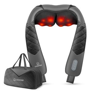Comfier Neck Massager Comfier Shiatsu Neck Shoulder Massager - 2025 Latest Upgraded Model, Back Massager with Heat, Deep Tissue 4D Kneading Pillow Massager with Portable Storage Bag, Home, Office and Car Use CF-6302U