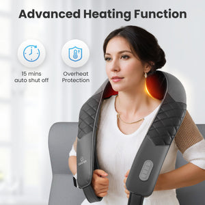Comfier Neck Massager Comfier Shiatsu Neck Shoulder Massager - 2025 Latest Upgraded Model, Back Massager with Heat, Deep Tissue 4D Kneading Pillow Massager with Portable Storage Bag, Home, Office and Car Use CF-6302U