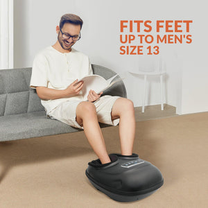 Comfier USA CILI Foot Massager Machine, Feet Massager With 3 Kneading Intensities, Detachable Foot Sleeve, Foot Massager Plantar Fasciitis Relief, Shiatsu Foot Massager Fits Size Up to 13 (Black) CL-5225