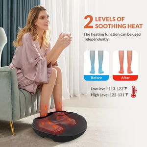 Comfier USA CILI Foot Massager Machine, Feet Massager With 3 Kneading Intensities, Detachable Foot Sleeve, Foot Massager Plantar Fasciitis Relief, Shiatsu Foot Massager Fits Size Up to 13 (Black) CL-5225