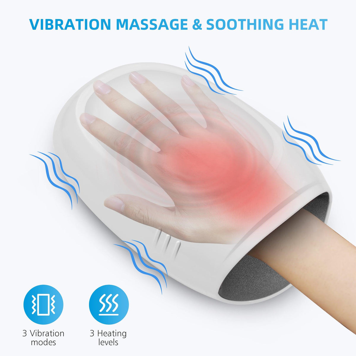 Comfier Cordless Hand Massager with & Vibration,Massa