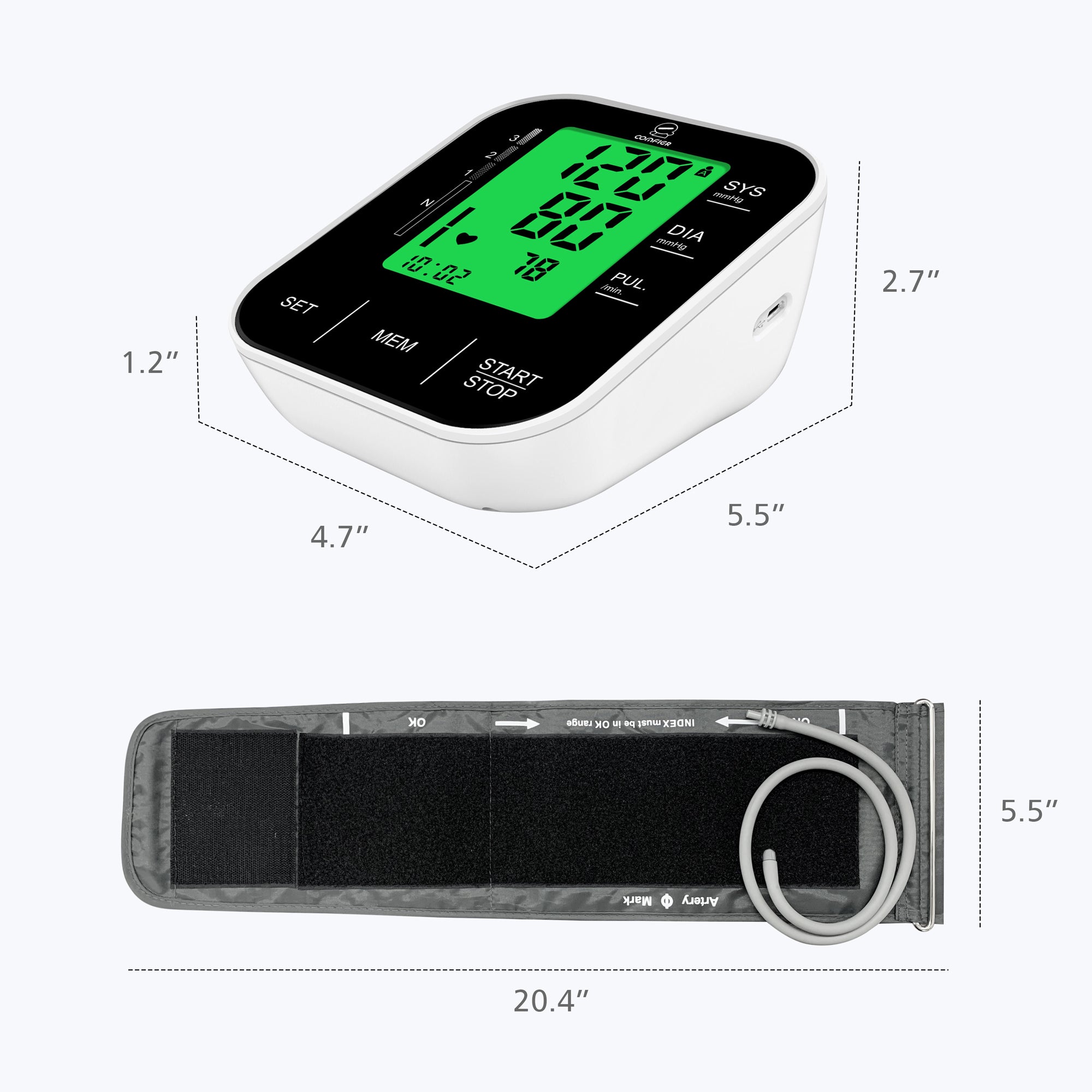 Comfier Arm Blood Pressure Monitor & Blood Pressure Cuff Machine for Home Use （Black）- B15BLK