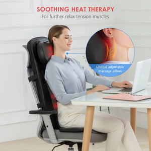 Comfier Back Massager Comfier Massage pillow for neck and back with heat, Shiatsu & vibration massage with full body CF-2118