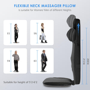 Comfier Back Massager Comfier Massage pillow for neck and back with heat, Shiatsu & vibration massage with full body CF-2118