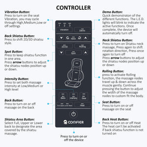 Comfier Back Massager Comfier Shiatsu Neck & Back Massager, 2D/3D Kneading Massage Chair Pad, APP Remote 2309-APP
