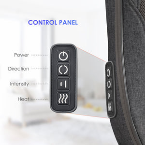 Comfier Lumbar Support & Massager Comfier Cordless Back Massager with Heat, Rechargeable Shiatsu Massage Chair Pad CF-1902C-CA